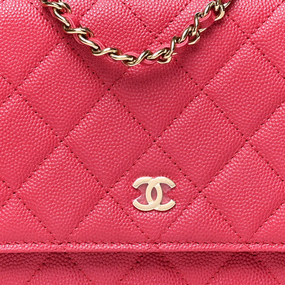 Chanel Caviar Quilted Wallet On Chain WOC Dark Pink 8 of 10