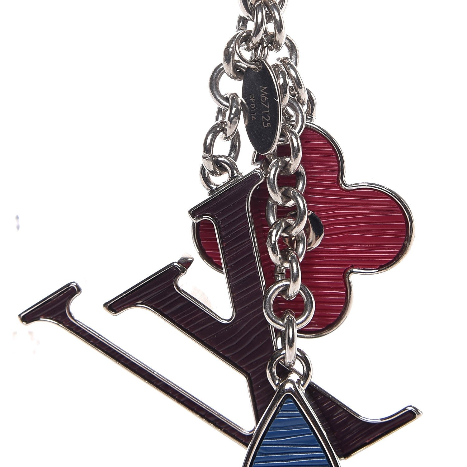 Louis Vuitton Fleur d Epi Bag Charm Figue Fuchsia Indigo 4 of 4