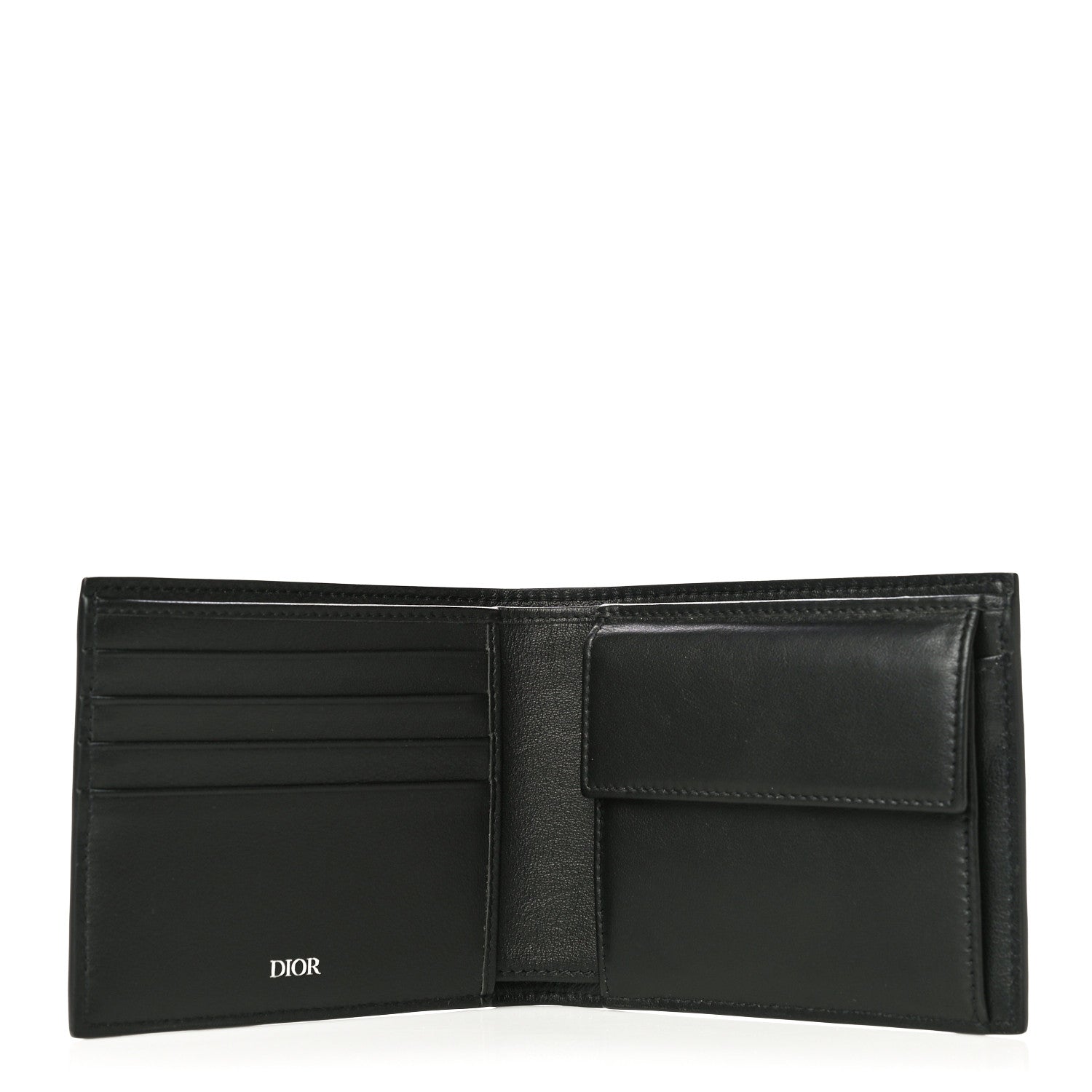 Christian Dior Calfskin Perforated Oblique Bi-Fold Do Galaxy Wallet Black 7 of 10