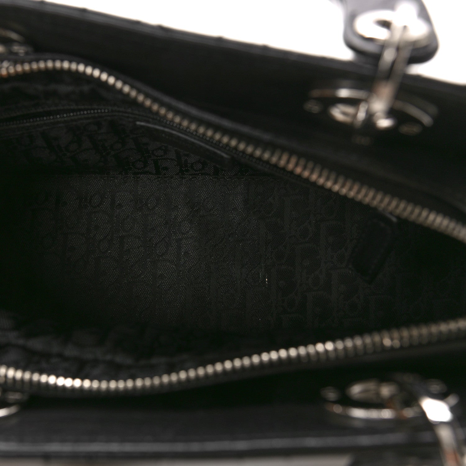 Christian Dior CHRISTIAN DIOR Calfskin Cannage Stitched Small East West Lady Dior Black 5 of 10