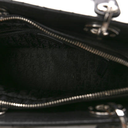 Christian Dior CHRISTIAN DIOR Calfskin Cannage Stitched Small East West Lady Dior Black 5 of 10