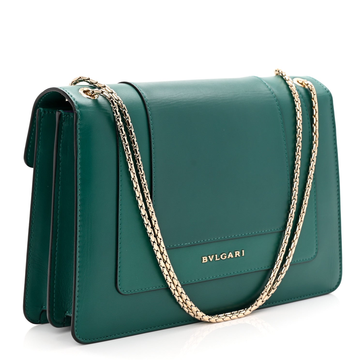Bulgari Calfskin Serpenti Forever Shoulder Bag Emerald Green 4 of 17
