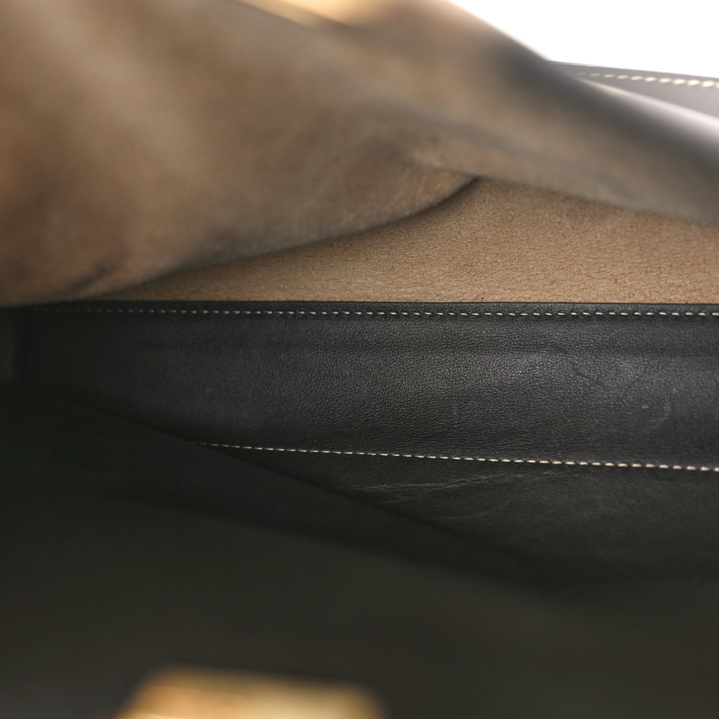 Vitello Nabuk Seta Pequin Medium Peekaboo Iconic Satchel Tobacco Moro Ebano