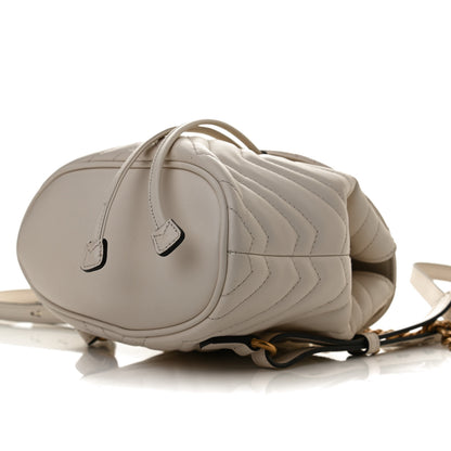 Gucci Calfskin Matelasse GG Marmont Flap Backpack White 11 of 13