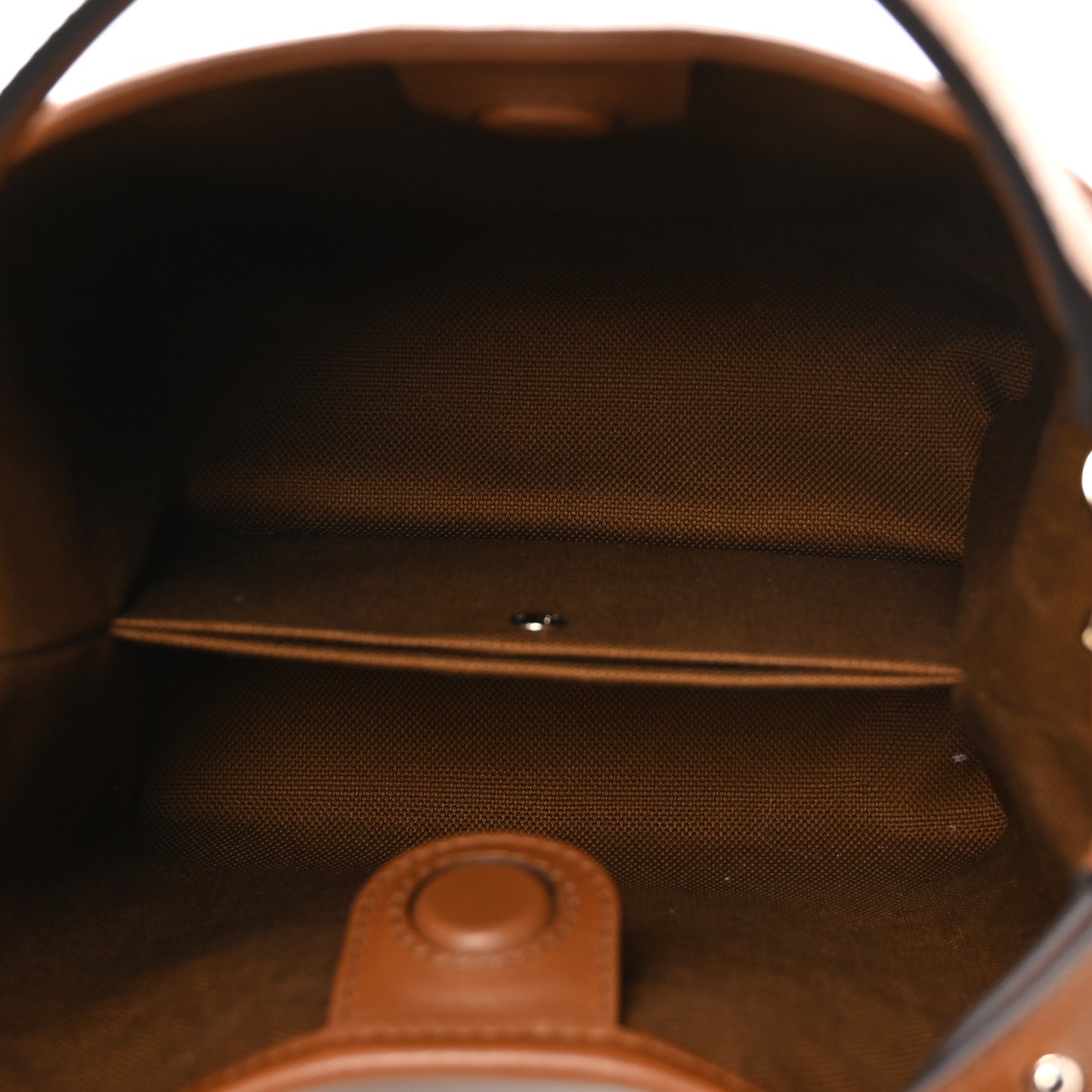 GG Calfskin Embossed Emblem Small Bucket Bag Brown