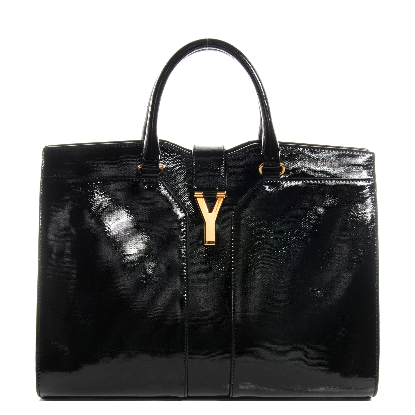 Textured Patent Leather Large Cabas Chyc Black