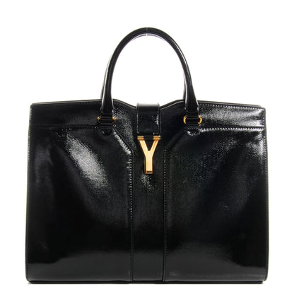 Saint Laurent Textured Patent Leather Large Cabas Chyc Black 1 of 8