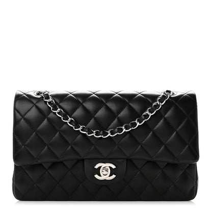 Chanel Lambskin Quilted Medium Double Flap Black 1 of 9