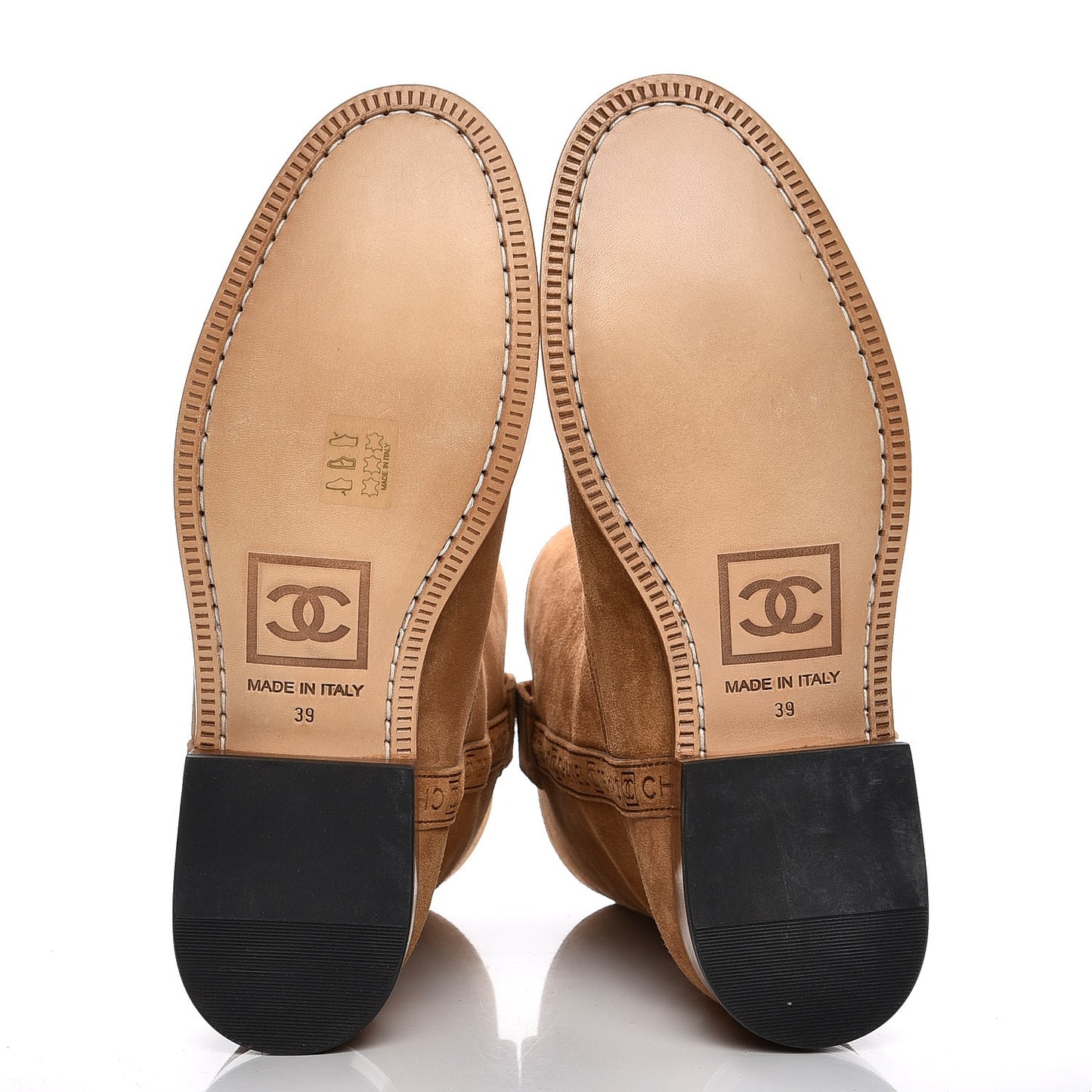 Suede Logo Boots 39 Camel