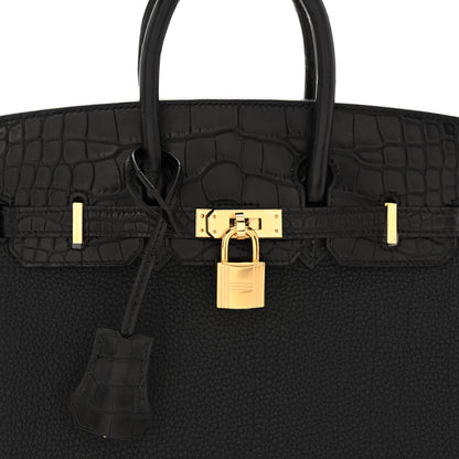 Hermes Togo Matte Alligator Birkin Touch 25 Black 8 of 13