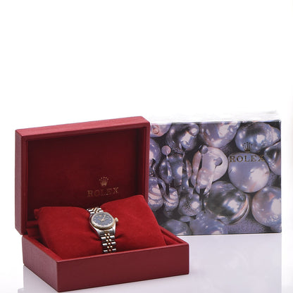 Rolex Stainless Steel 18K Yellow Gold Diamond 26mm Oyster Perpetual Datejust Watch Black 67193 6 of 6