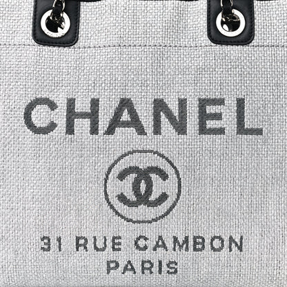 Chanel Woven Straw Raffia Small Deauville Tote Grey 6 of 11