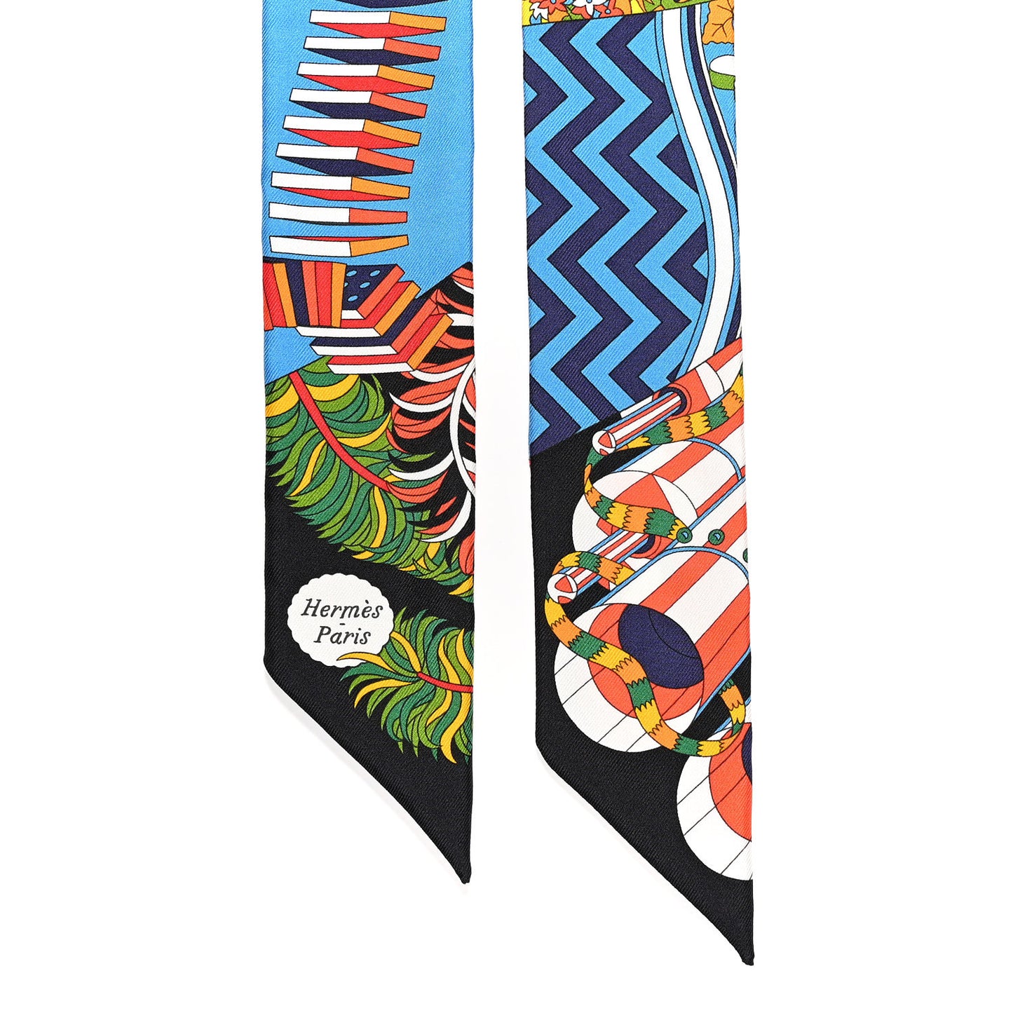 Silk De l'Ombrelle Aux Duels Sticker Twilly Black Bleu Jaune Vif