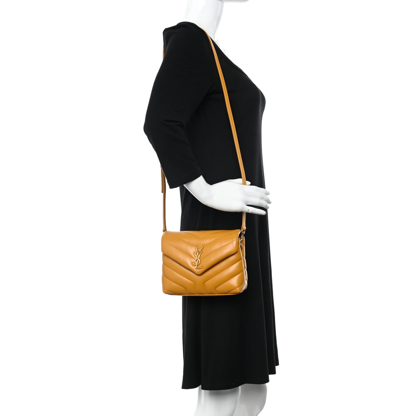 Calfskin Y Quilted Monogram Toy Loulou Crossbody Bag Cheddar