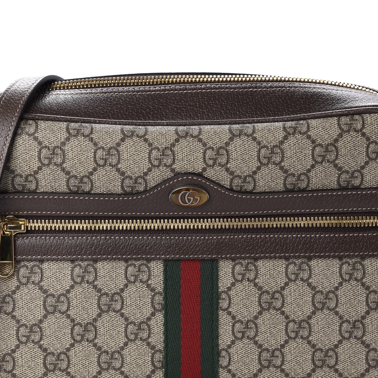 GG Supreme Monogram Web Small Ophidia Shoulder Bag Brown