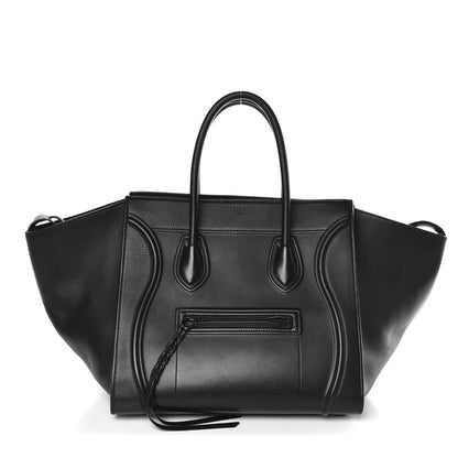 Celine Grained Calfskin Medium Phantom Luggage Black 1 of 12