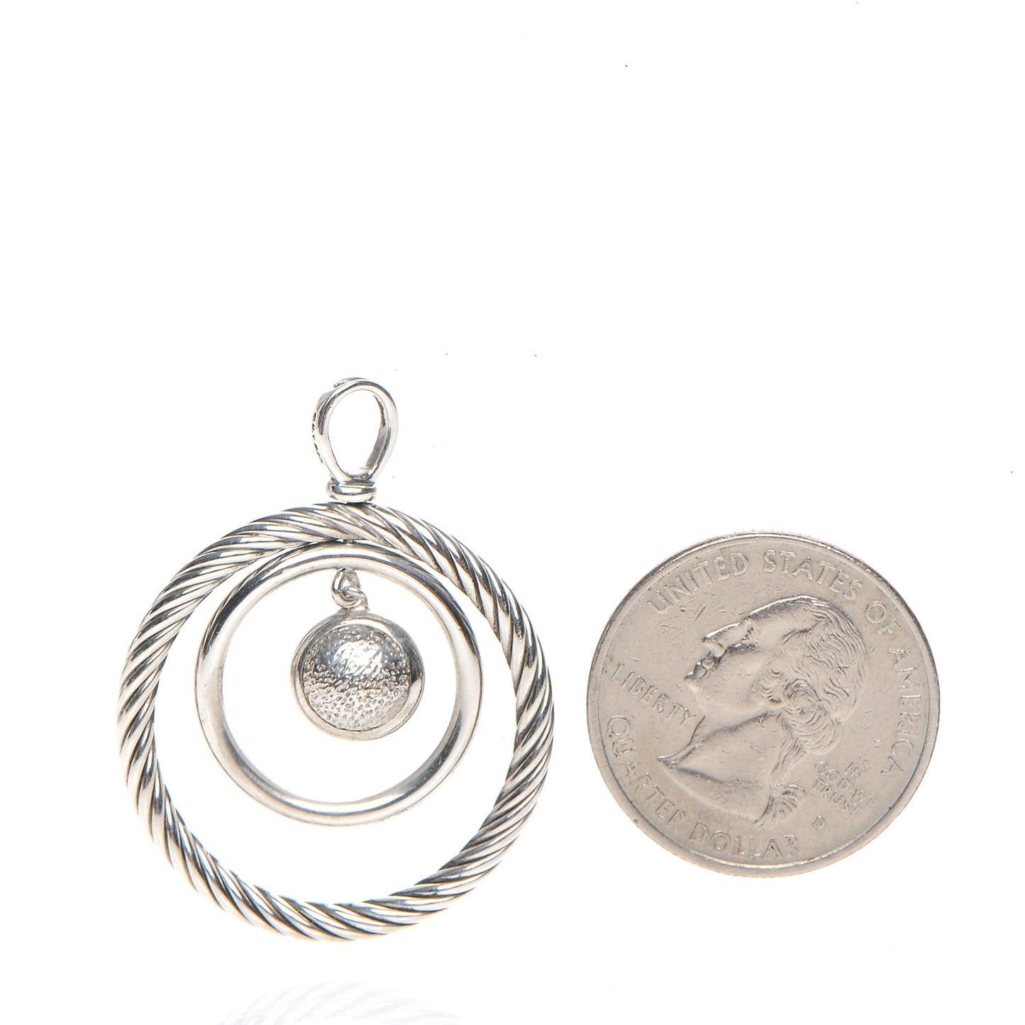 Sterling Silver Diamond Mobile Circle Pendant