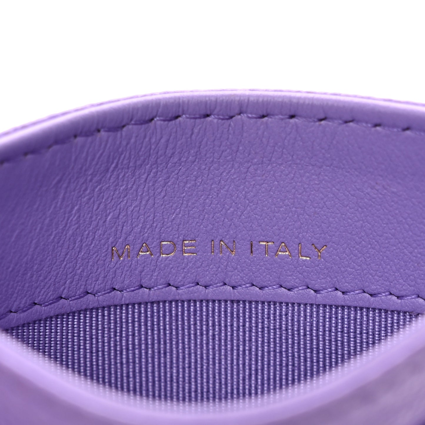 Caviar Quilted Card Holder Purple