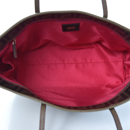 Fendi Zucca Spalmati Vitello Elite Small Roll Tote Tobacco Ciclamino 5 of 12
