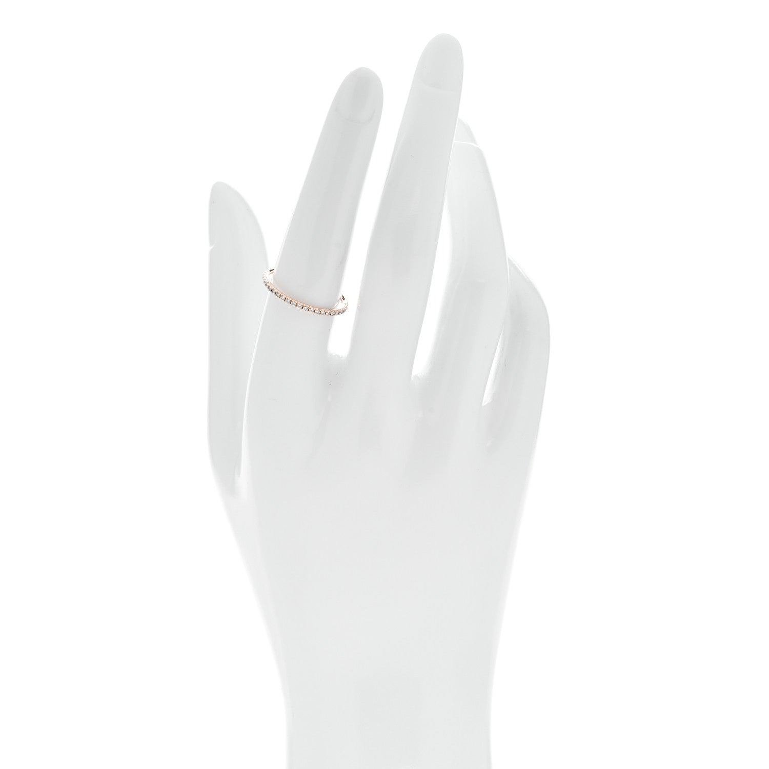 Tiffany 18K Rose Gold Diamond Metro Band Ring 54 7 2 of 4