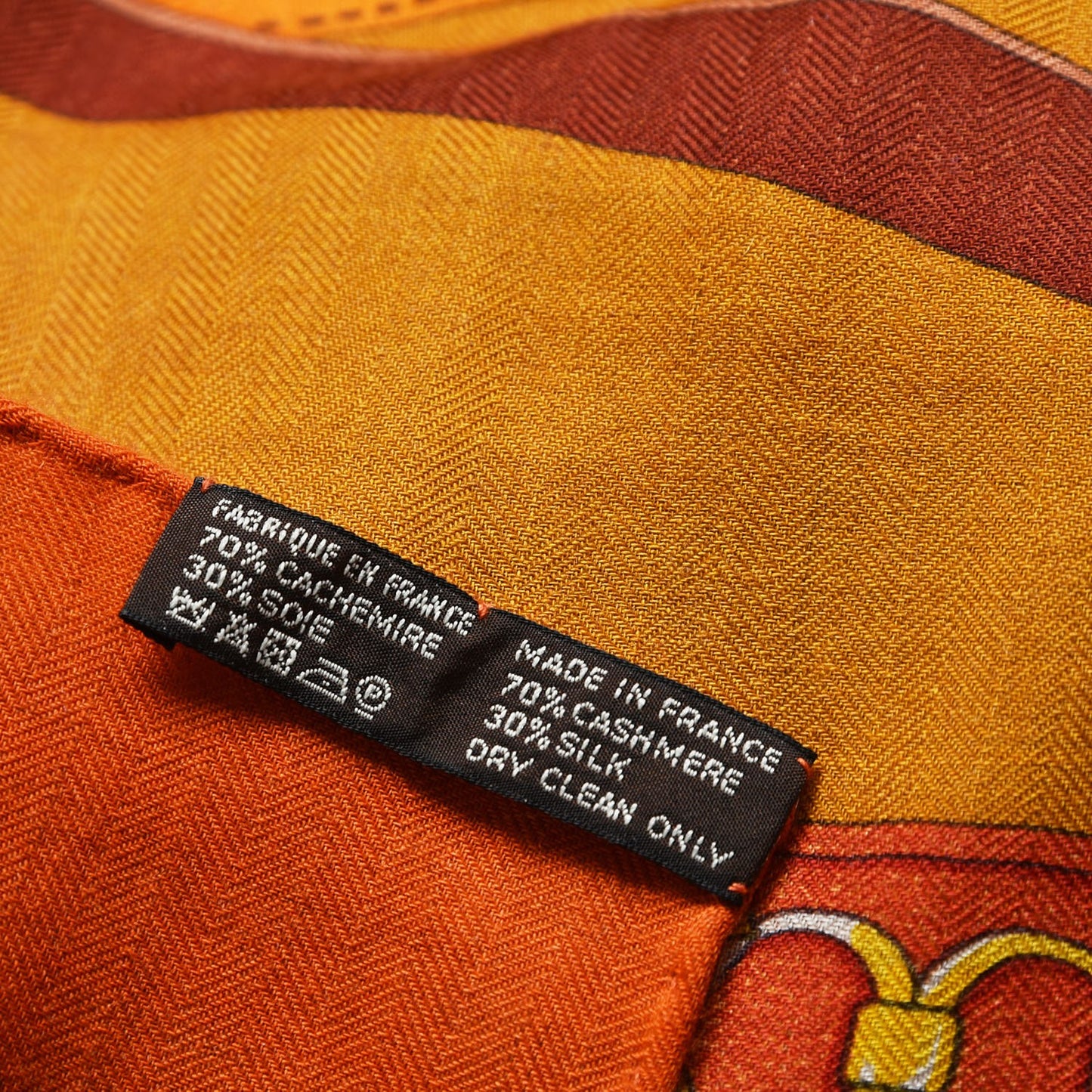 Cashmere Silk La Promenade Du Matin Shawl 140 Orange Naturel Ocre