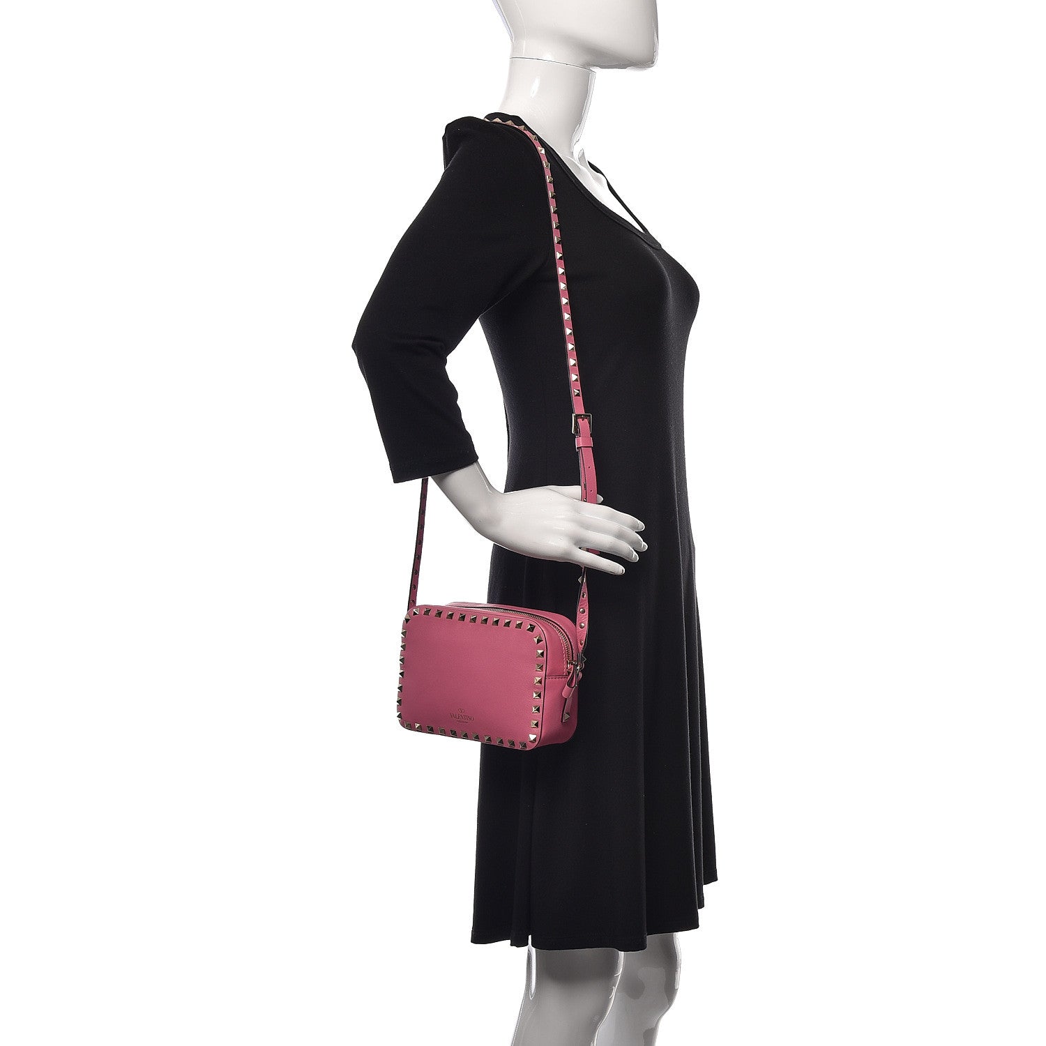 Valentino Garavani Calfskin Rockstud Camera Crossbody Bag Giacinto 2 of 10