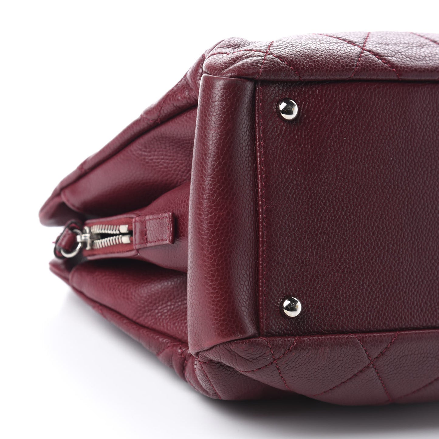 Caviar Quilted Timeless CC Tote Dark Red