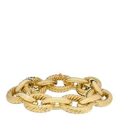 David Yurman 18K Yellow Gold 17mm Extra Large Oval Link Bracelet 1 of 3