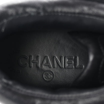 Chanel Lambskin Logo Strap Sneakers 40 Black 8 of 10