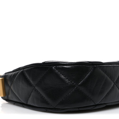 Chanel Crumpled Calfskin Quilted Braided CC Small Hobo Black 9 of 11