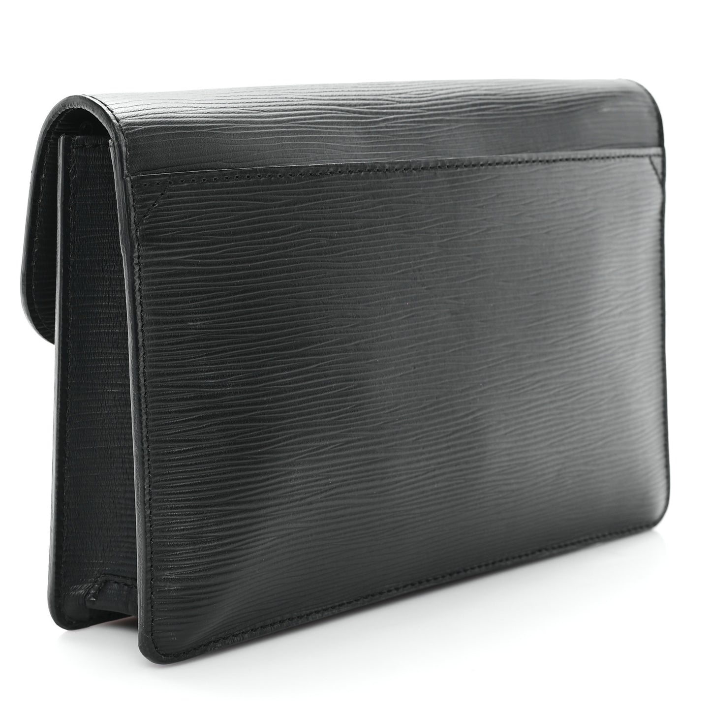 Epi Pochette Sellier Dragonne Clutch Black
