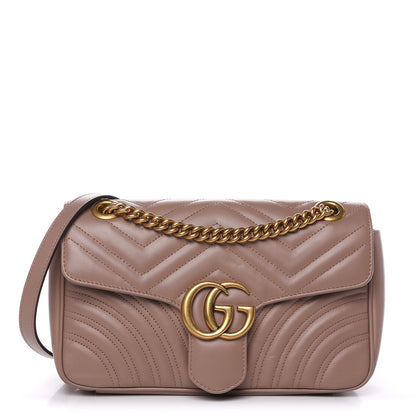 Gucci Calfskin Matelasse Small GG Marmont Shoulder Bag Porcelain Rose 1 of 11