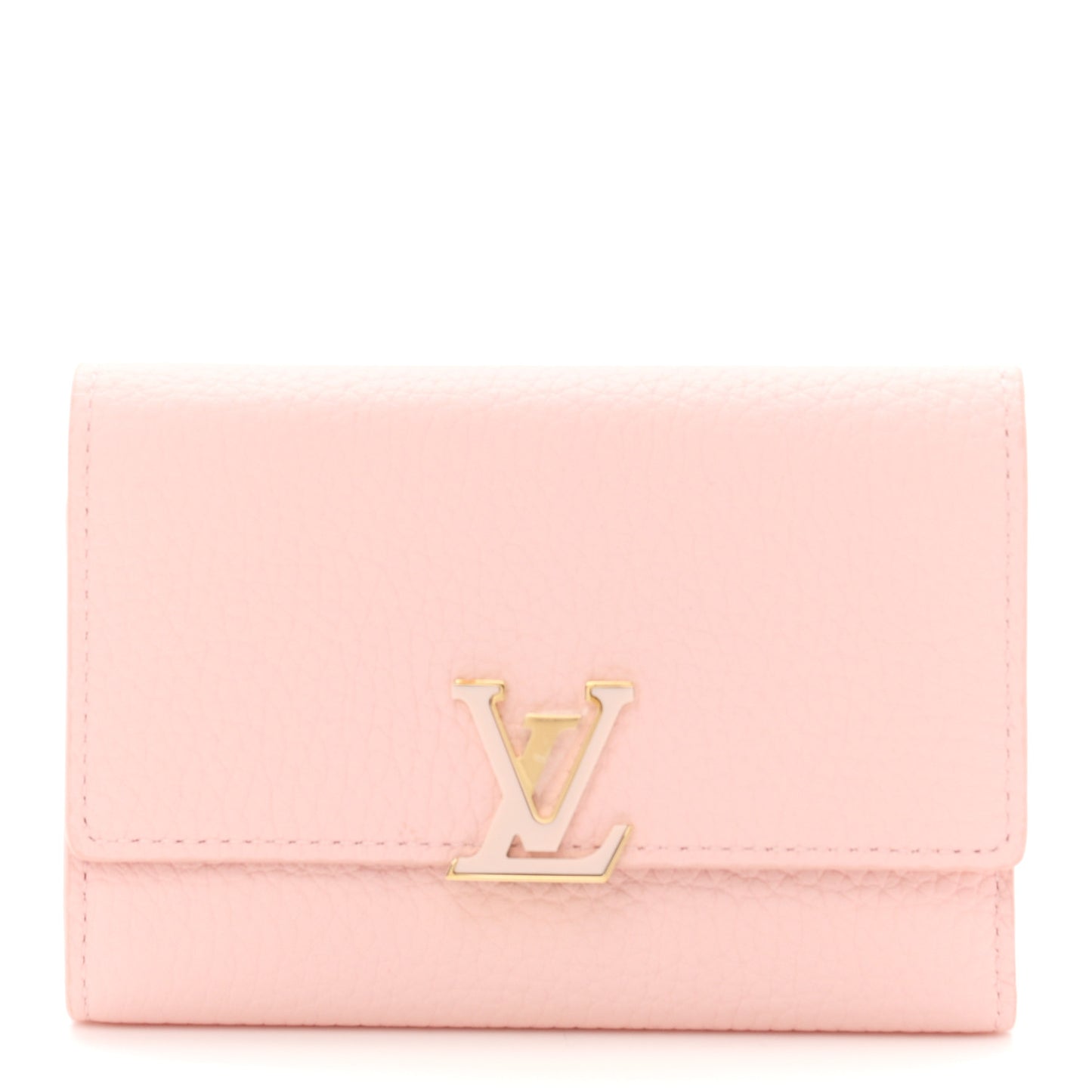 Taurillon Capucines Compact Wallet Rose
