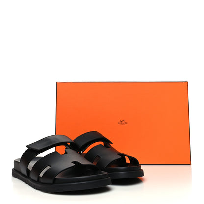 Hermes Calfskin Womens Chypre Sandals 39 Black 9 of 9