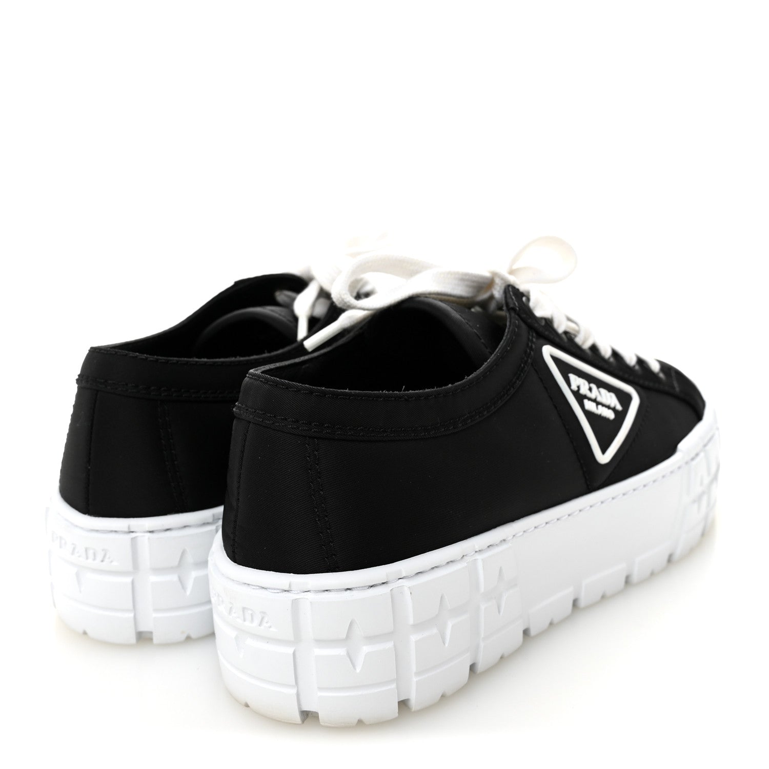Prada Re-Nylon Gabardine Triangle Logo Double Wheel 50mm Sneakers 38 Black 5 of 10