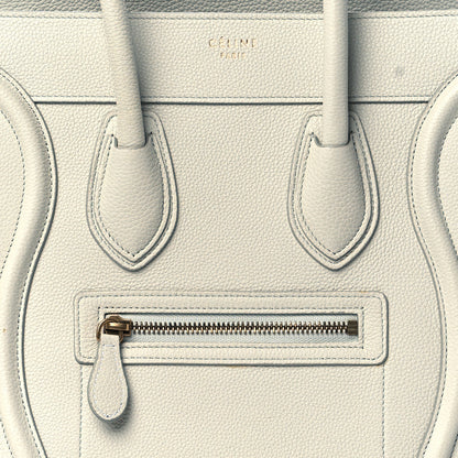 Celine Drummed Calfskin Micro Luggage Chalk 9 of 11