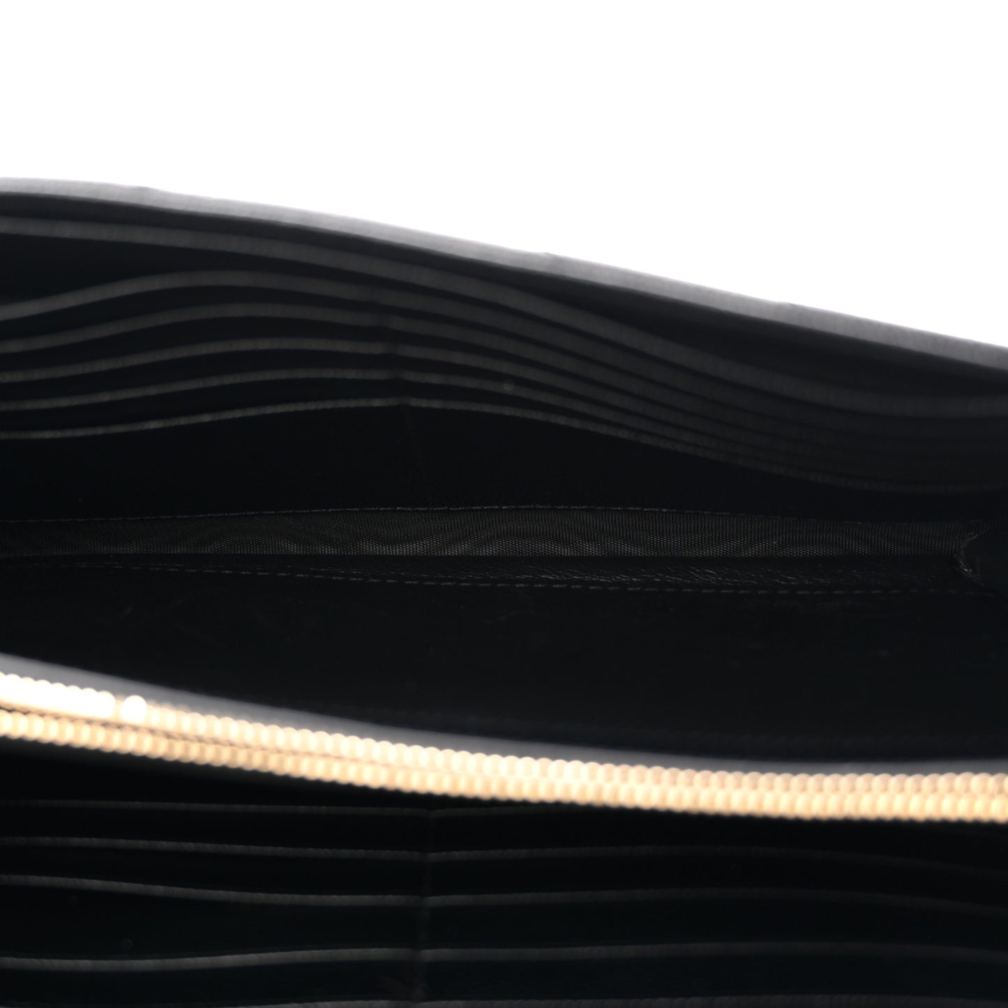 Grain De Poudre Matelasse Chevron Monogram Chain Wallet Black