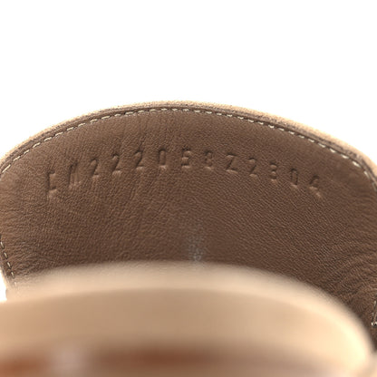 Hermes Suede Goatskin Flore 60 Mules 35.5 Beige 7 of 10