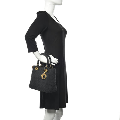 Christian Dior Nylon Cannage Medium Lady Dior Black 2 of 19