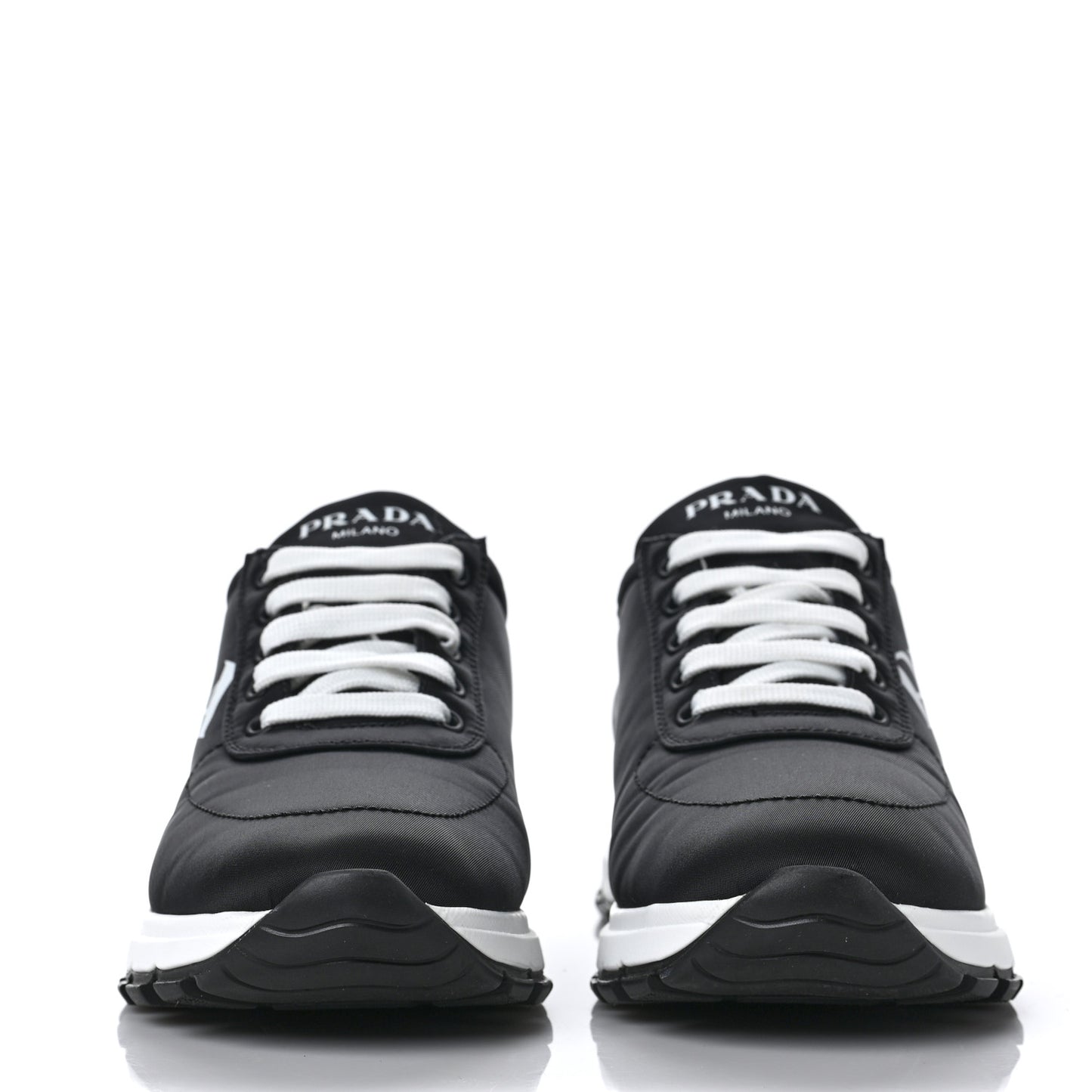 Nylon Gabardine Logo Sneakers 39 Black White
