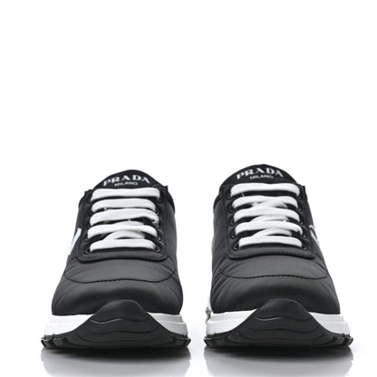 Prada Nylon Gabardine Logo Sneakers 39 Black White 2 of 10