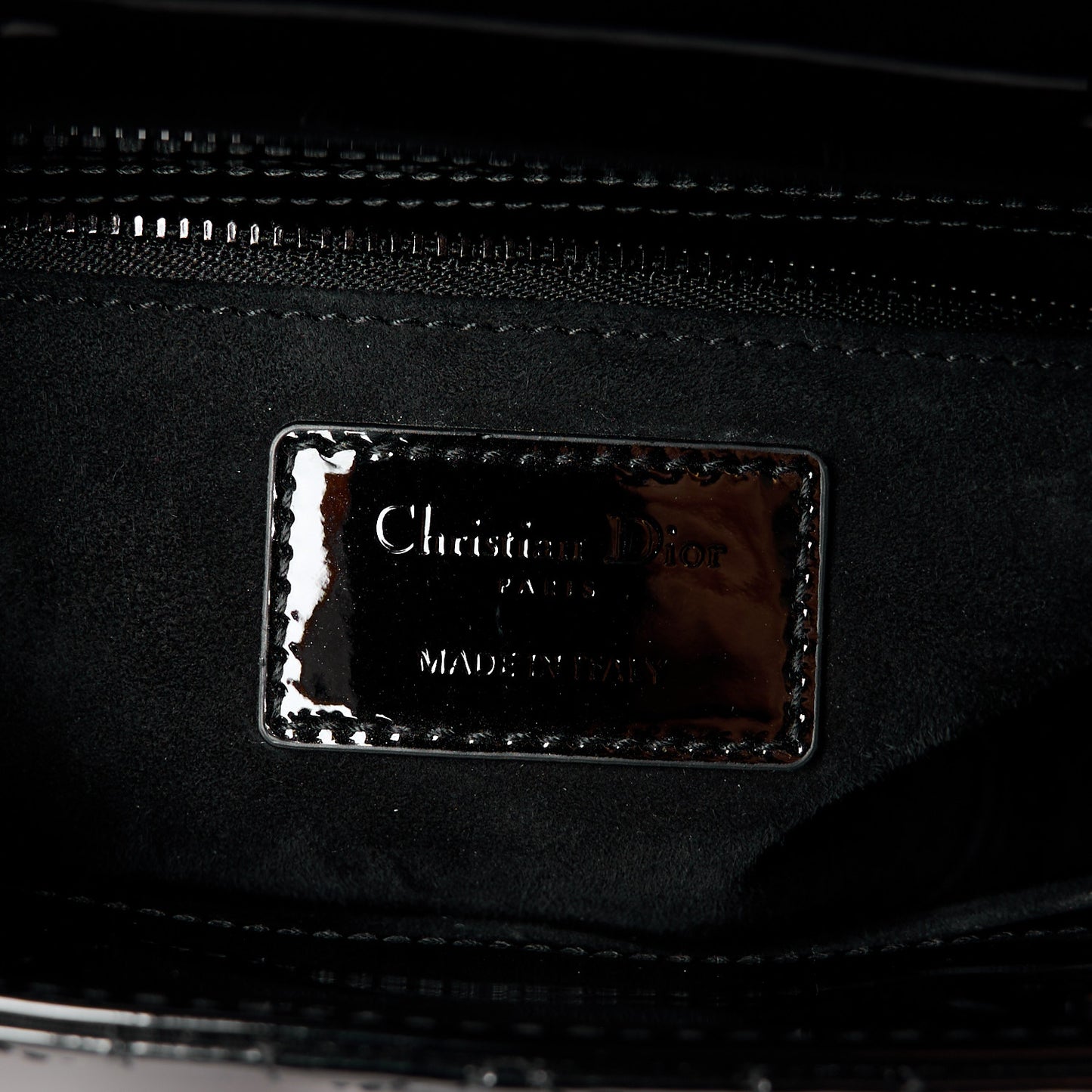 Ultraglossy Patent Cannage Medium Lady Dior Black