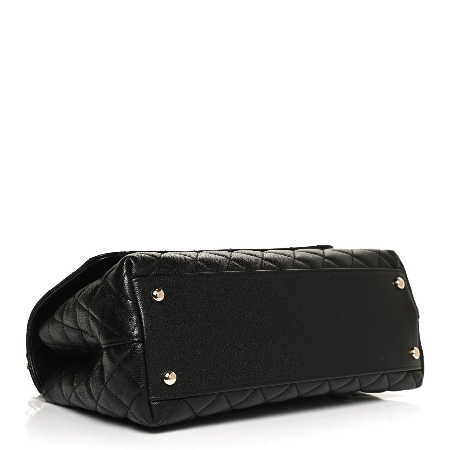 Caviar Quilted Small Coco Handle Flap Black