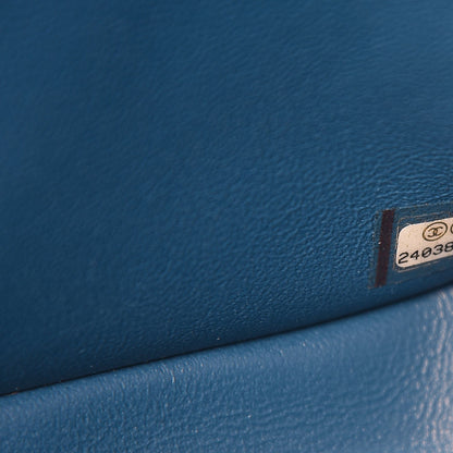 Chanel Lambskin Quilted Jumbo Double Flap Blue 8 of 9