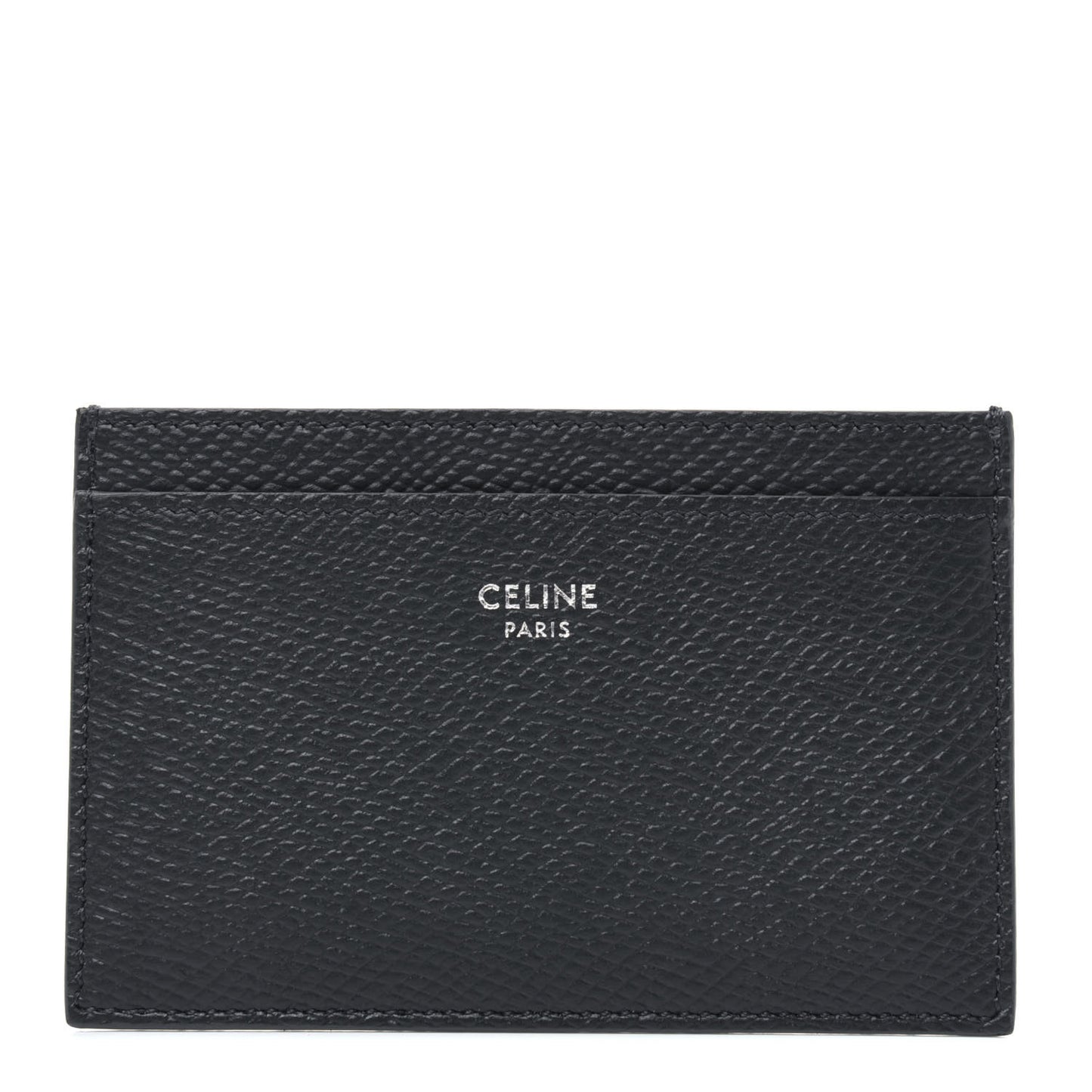 Grained Calfskin Card Holder Grey