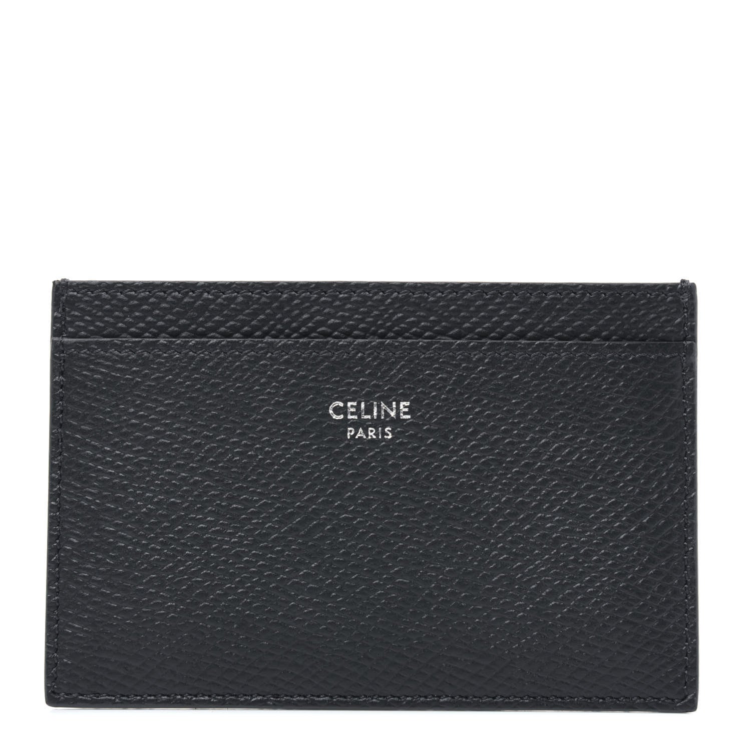 Celine Grained Calfskin Card Holder Grey 1 of 6