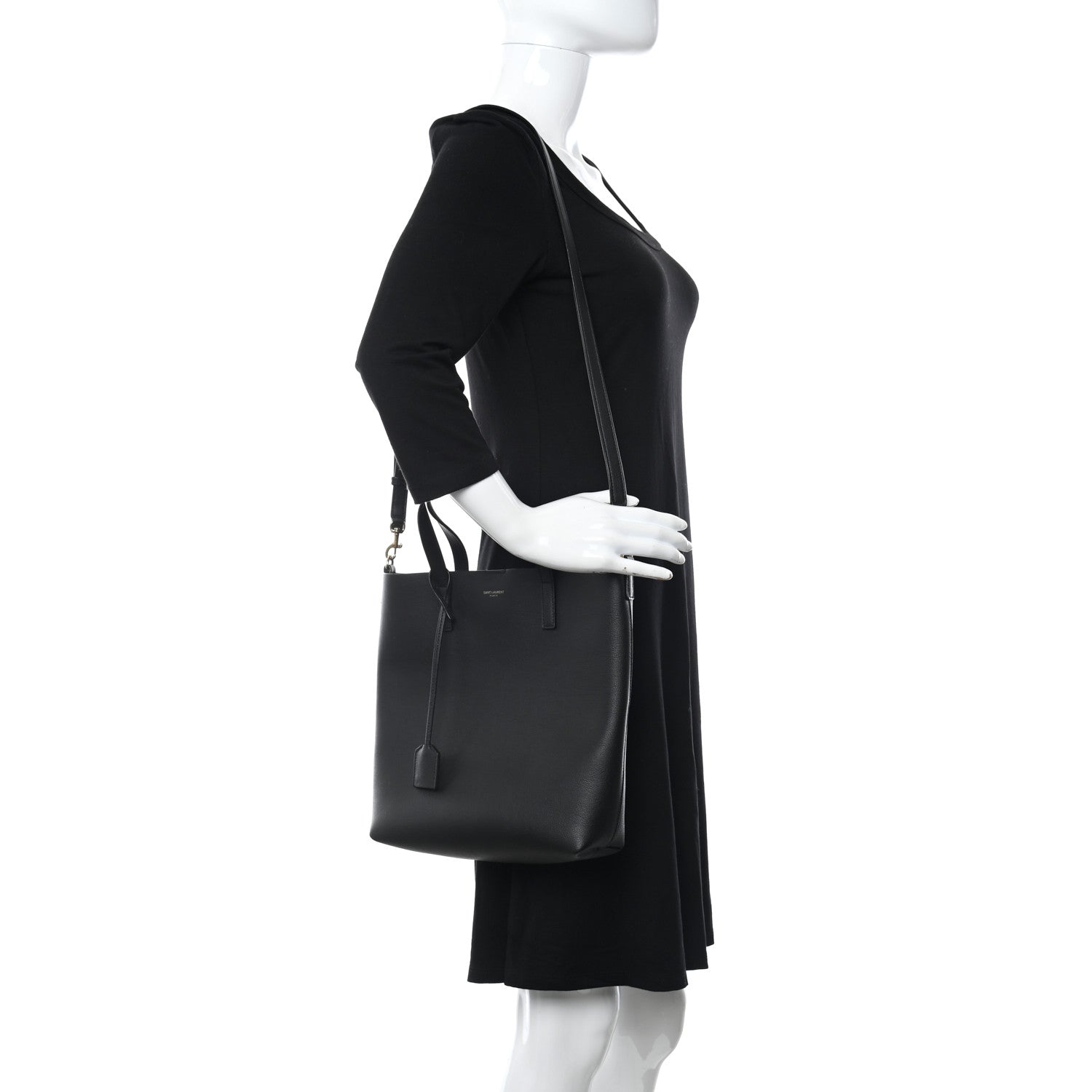 Saint Laurent Calfskin Toy Shopping Tote Black 2 of 10