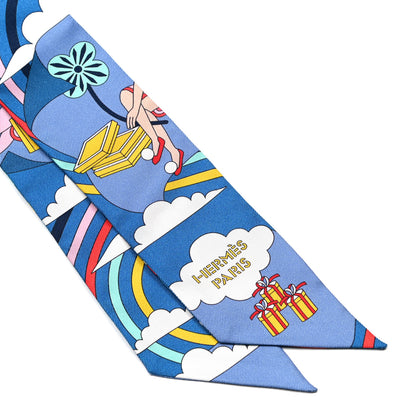 Hermes Silk Carres Volants Twilly Bleu Jaune Vif Multicolor 2 of 4