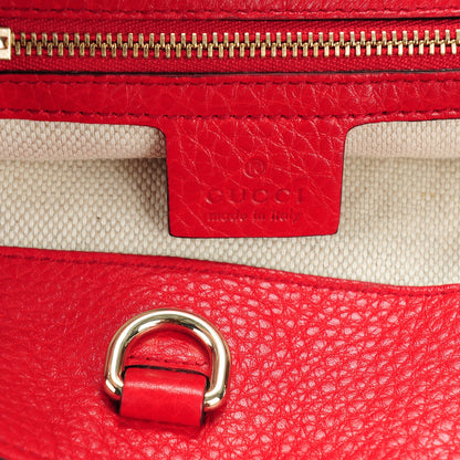 Gucci Pebbled Calfskin Medium Soho Chain Shoulder Bag Red 6 of 7