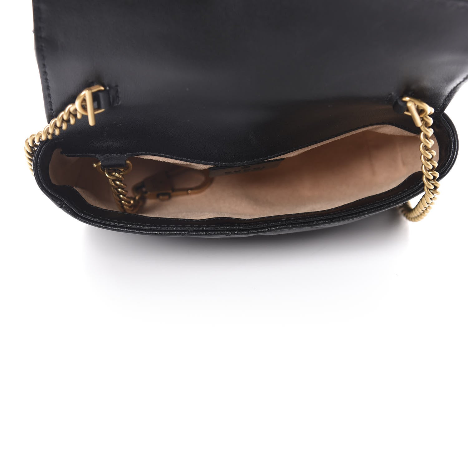 Gucci Calfskin Matelasse Super Mini GG Marmont Shoulder Bag Black 5 of 11